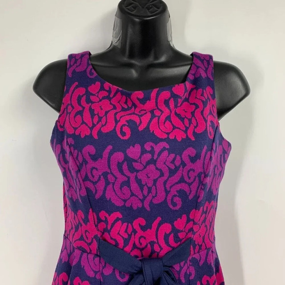 Lilly Pulitzer Evie True Navy Follow The Leader Ponte Jacquard Sheath Dress SZ S - Picture 3 of 12